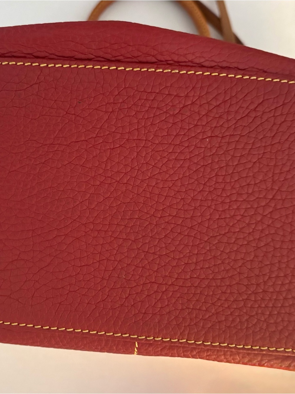 Dooney & Bourke Dillen Burgundy Leather Satchel with Tan Trim - Picture 4 of 10